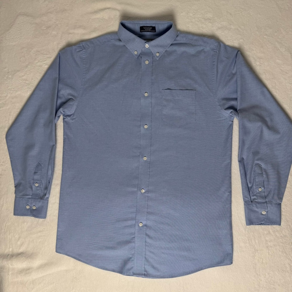 IZOD Boys Blue Long Sleeve Button Down Oxford Dress Shirt Size XL 20